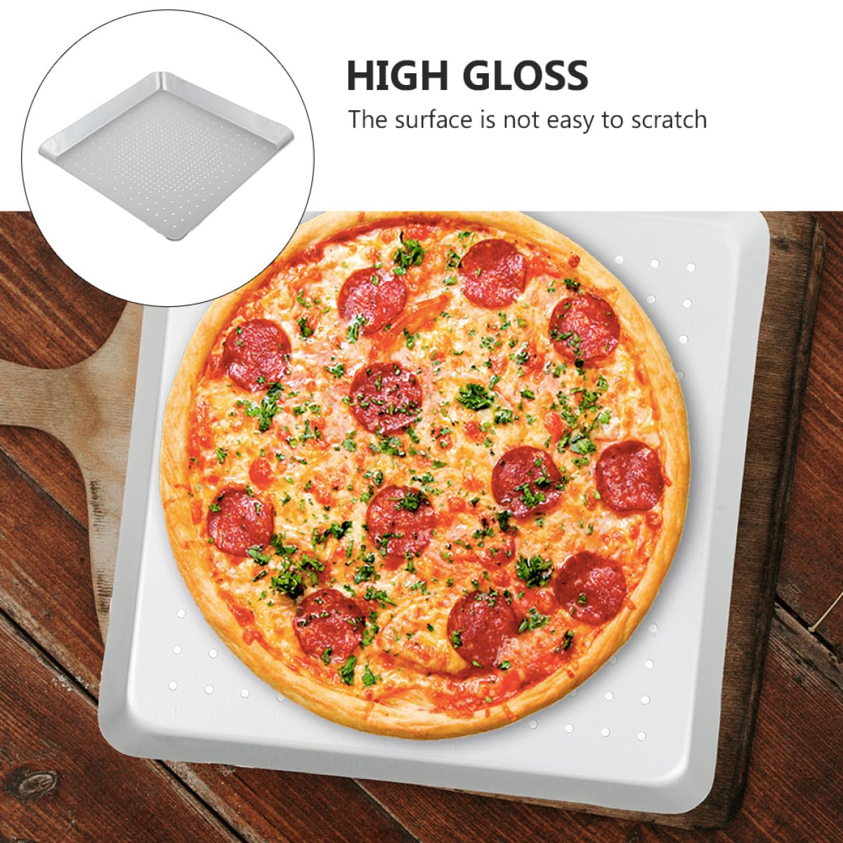 Praktische Pizzapfanne aus Aluminiumlegierung mit 3mm Löchern Chemisch Korrosionsbeständig und Leicht zu Entformen zum Backen Zuhause