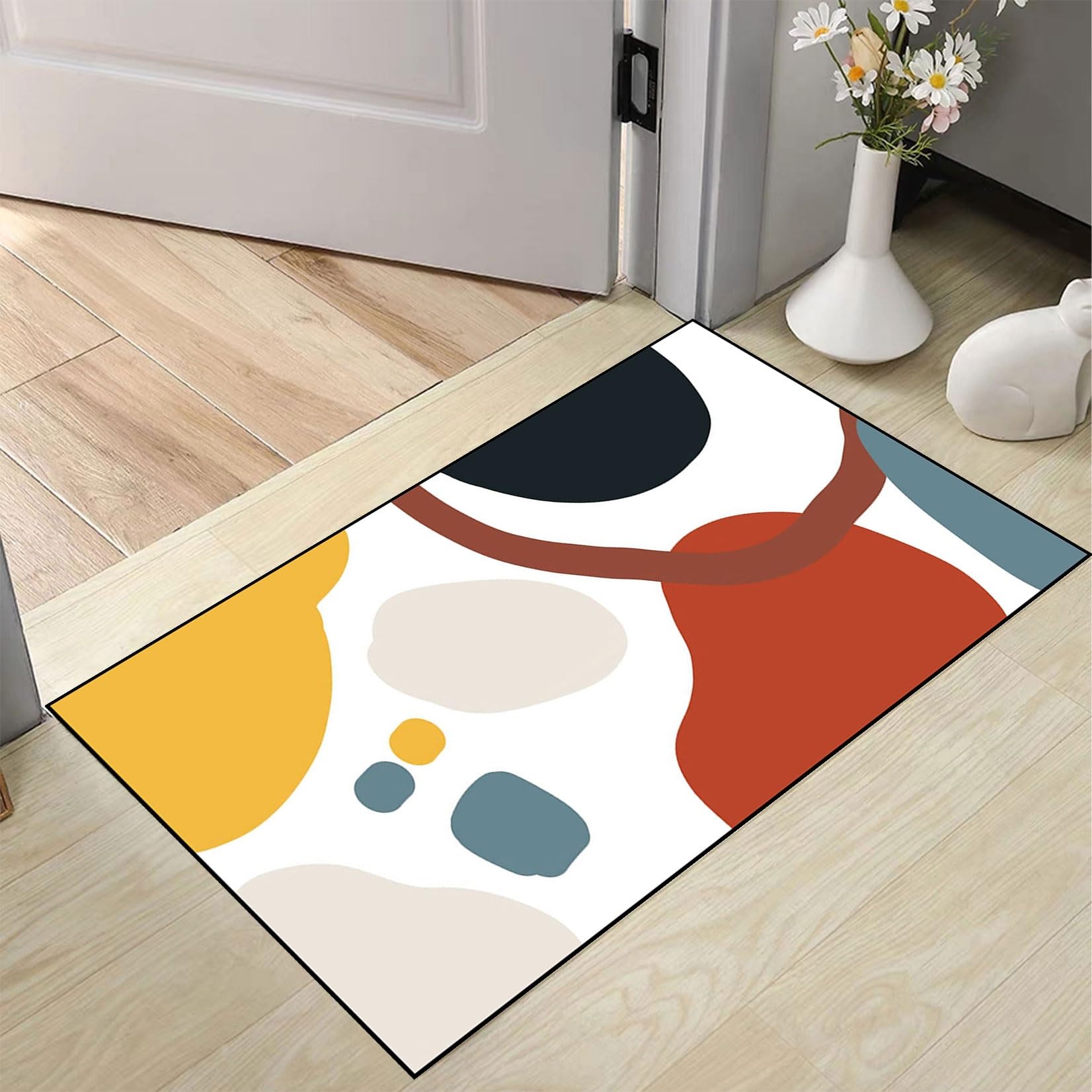 Alfombra de cocina 120x180 cm de poliéster tejido y moderno color gris
