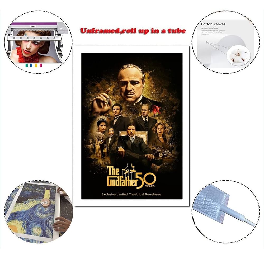 HHGaoArt The Godfather Poster Classic Gangster Movie