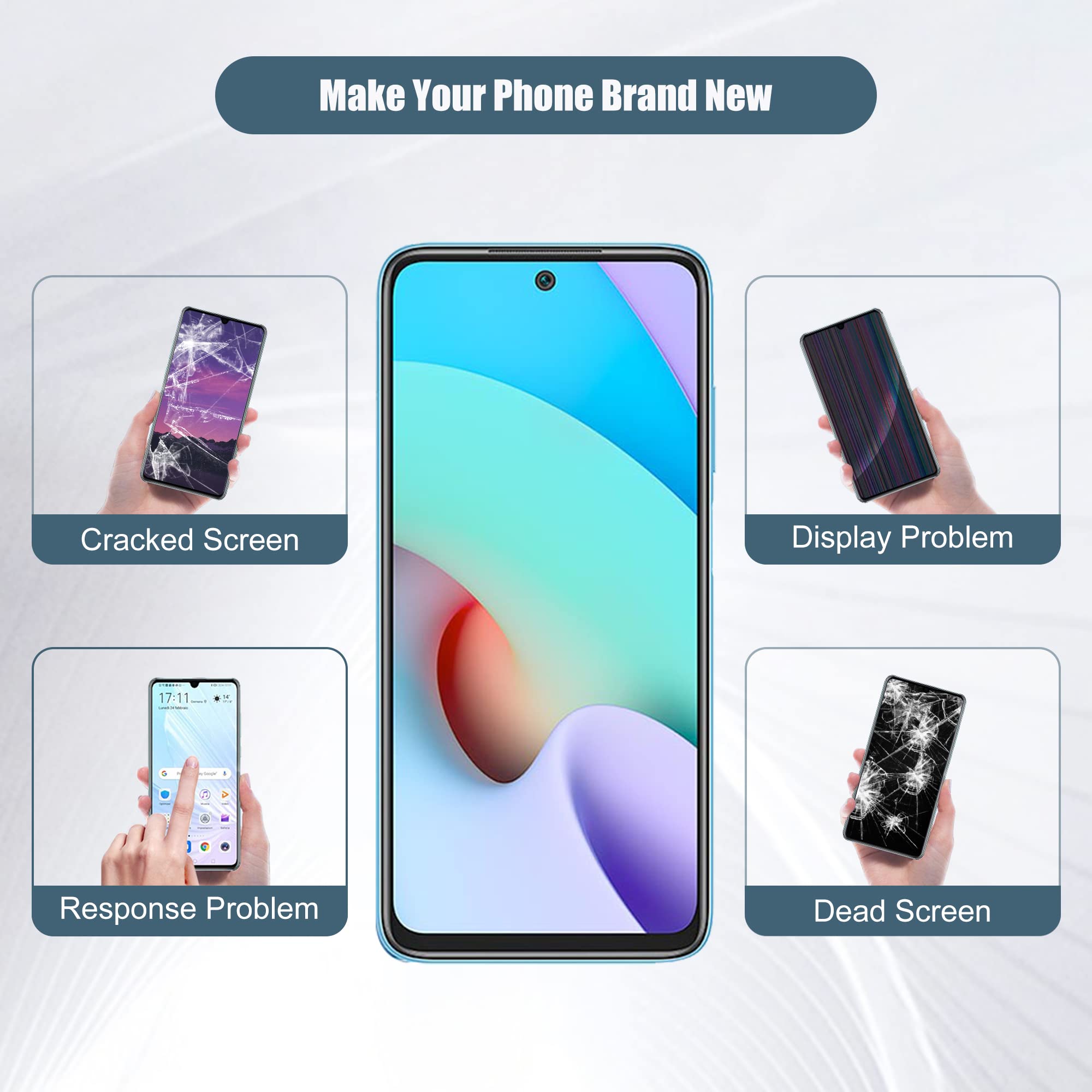 Écran LCD E-YIIVIIL Pour Redmi 10 4G (21061119AG/21061119DG) – 6,5 Pouces Avec Outils