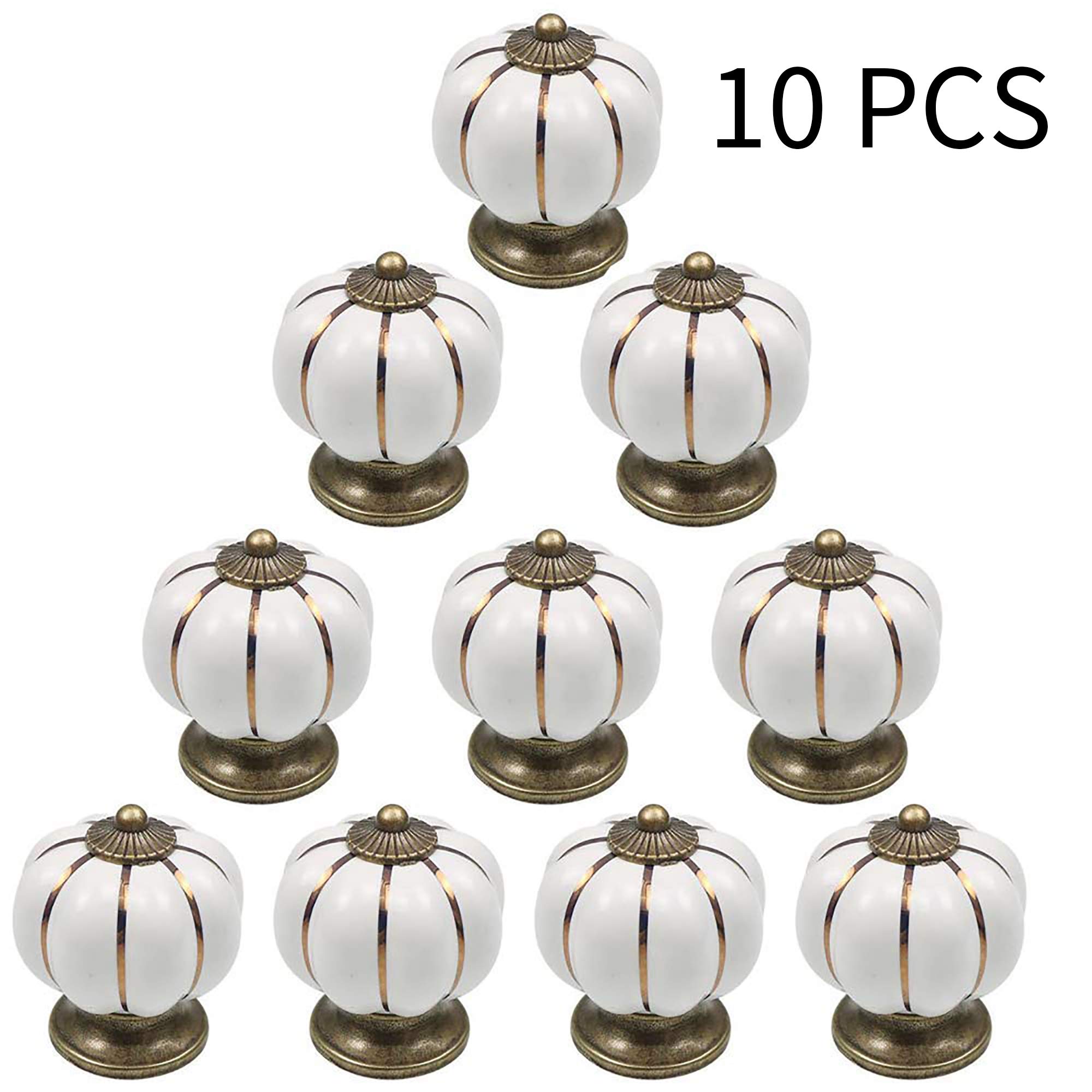 Cabinet Knobs, RilexAwhile Ceramic Dresser Knobs Pumpkin Drawer Knobs for Kitchen Dresser Drawers Pulls Ceramic Handles