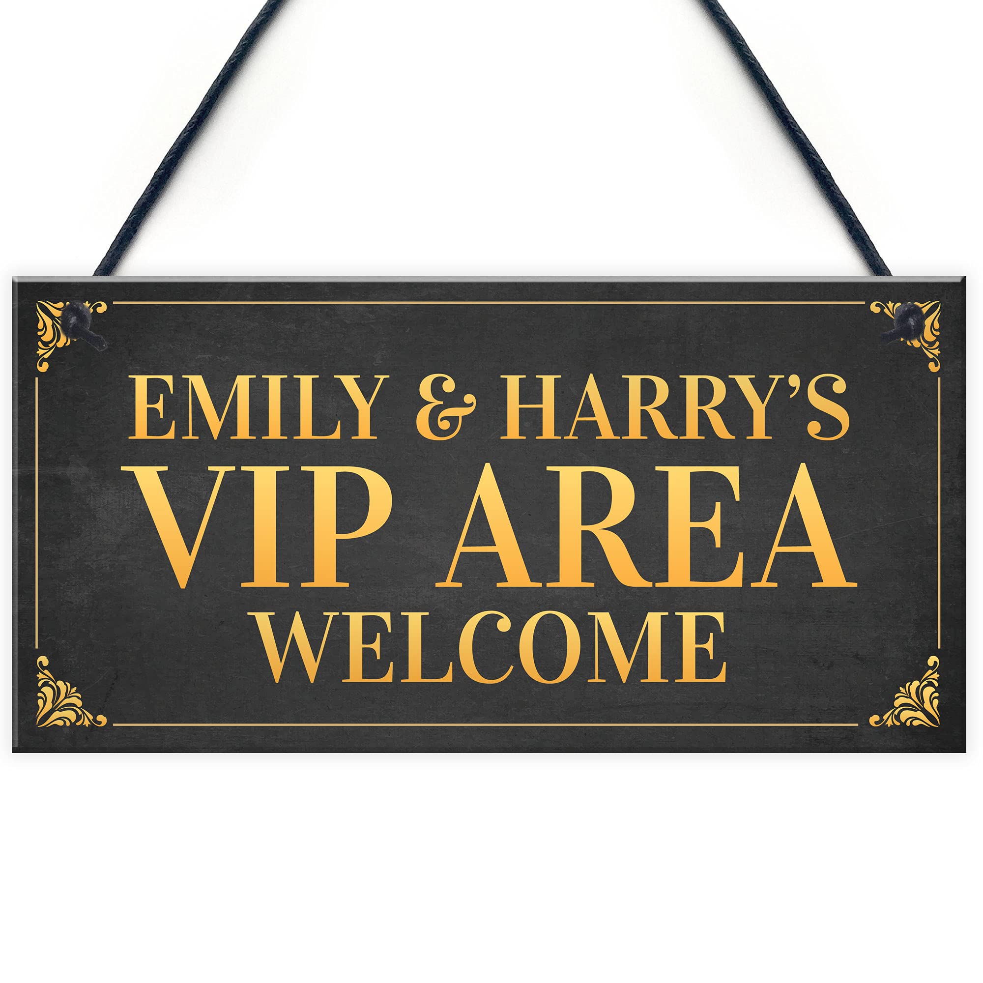 Red Ocean VIP AREA PERSONALISED Home Bar Welcome Sign Man Cave Gifts Hanging Garden Signs