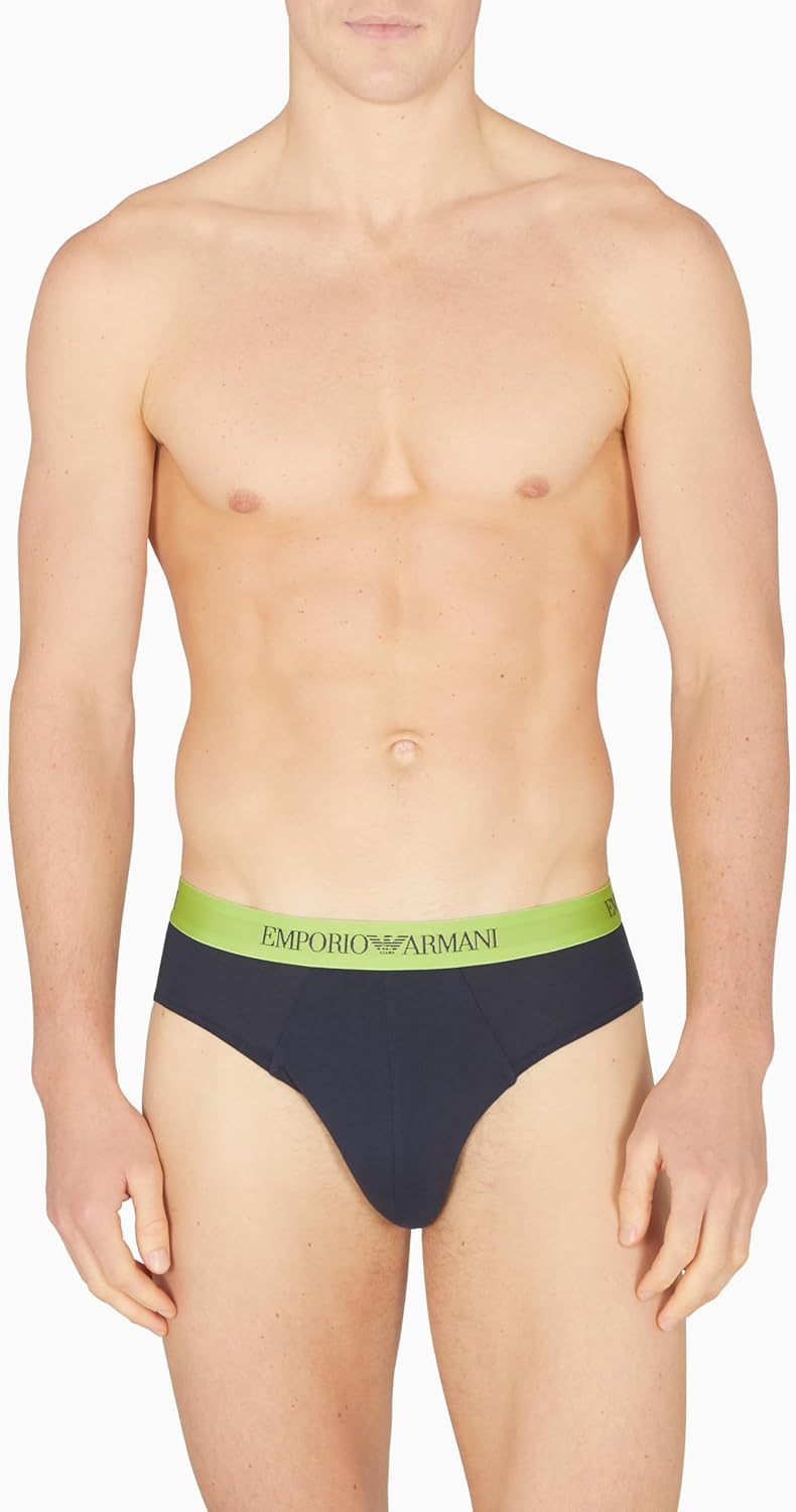 Emporio Armani Colored Basic Pure Cotton 3-Pack Brief Underwear - Image 2