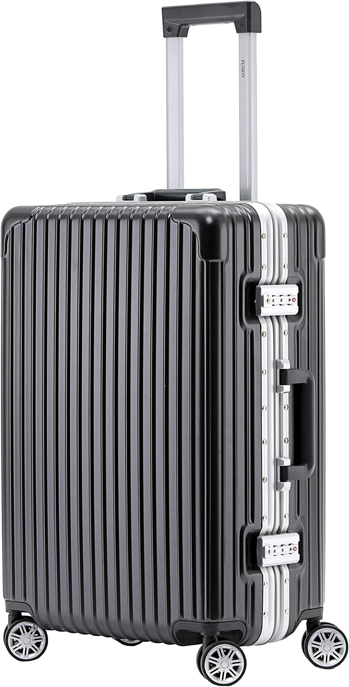 Flight Knight Premium Travel Suitcase - 8 Spinner Wheels - Built-in TSA Combination Lock Lightweight ABS Hard Shell Carry on Check in Luggage with Highly Durable - Approved for Over 34 Airlines