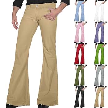 【VINTAGE】 70s flare slacks ベルボトム Amazon.com: Men's Relaxed Vintage 60s 70s Bell Bottom