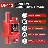 Vista 4 de SPARKWHIZ Juego de 8 bobinas de encendido cuadradas UF413 y juego de bujías y cables de platino, repuesto para UF413 D510C 5C1554, compatible
