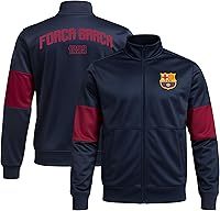 Vista 2 de Icon Sports Chaqueta deportiva de fútbol con licencia oficial del FC Barcelona, unisex para adultos