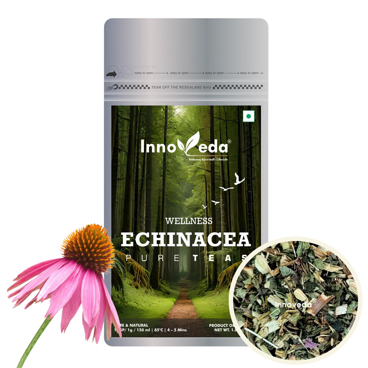 INNOVEDA Echinacea Herbal Tea For Cold Flu Prevention Reduced Respiratory Infections Anxiety Relief 50 Cups,100 Grams (B0CCDJWR3K) Amazon Price History, Amazon Price Tracker