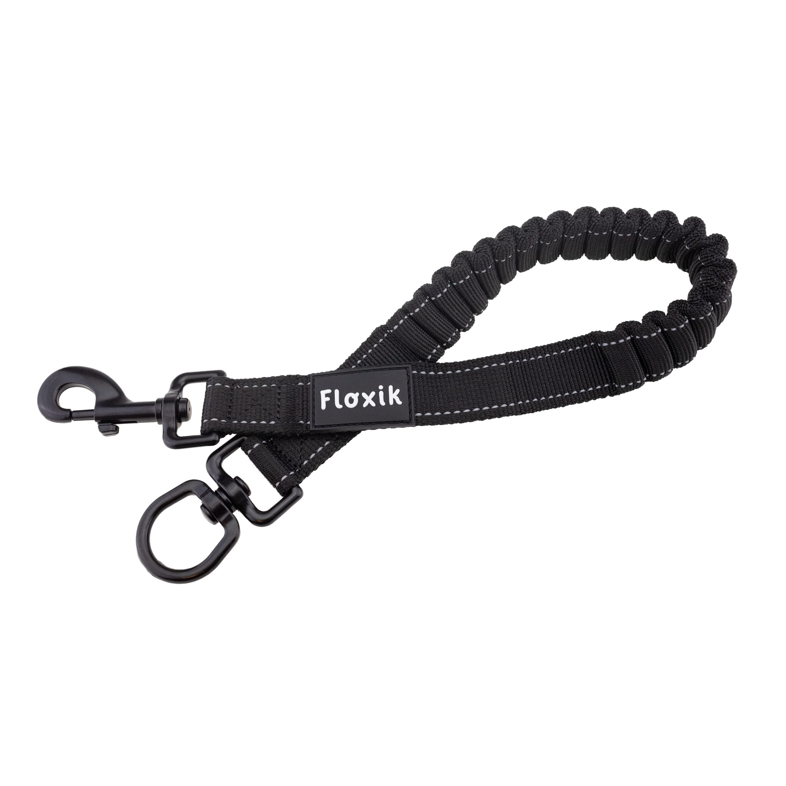 Floxik Ammortizzatore elastico grande per cani di taglia media e grande | Estensione di lino bungee per ogni guinzaglio | ideale per jogging, ciclismo e passeggiate, nero