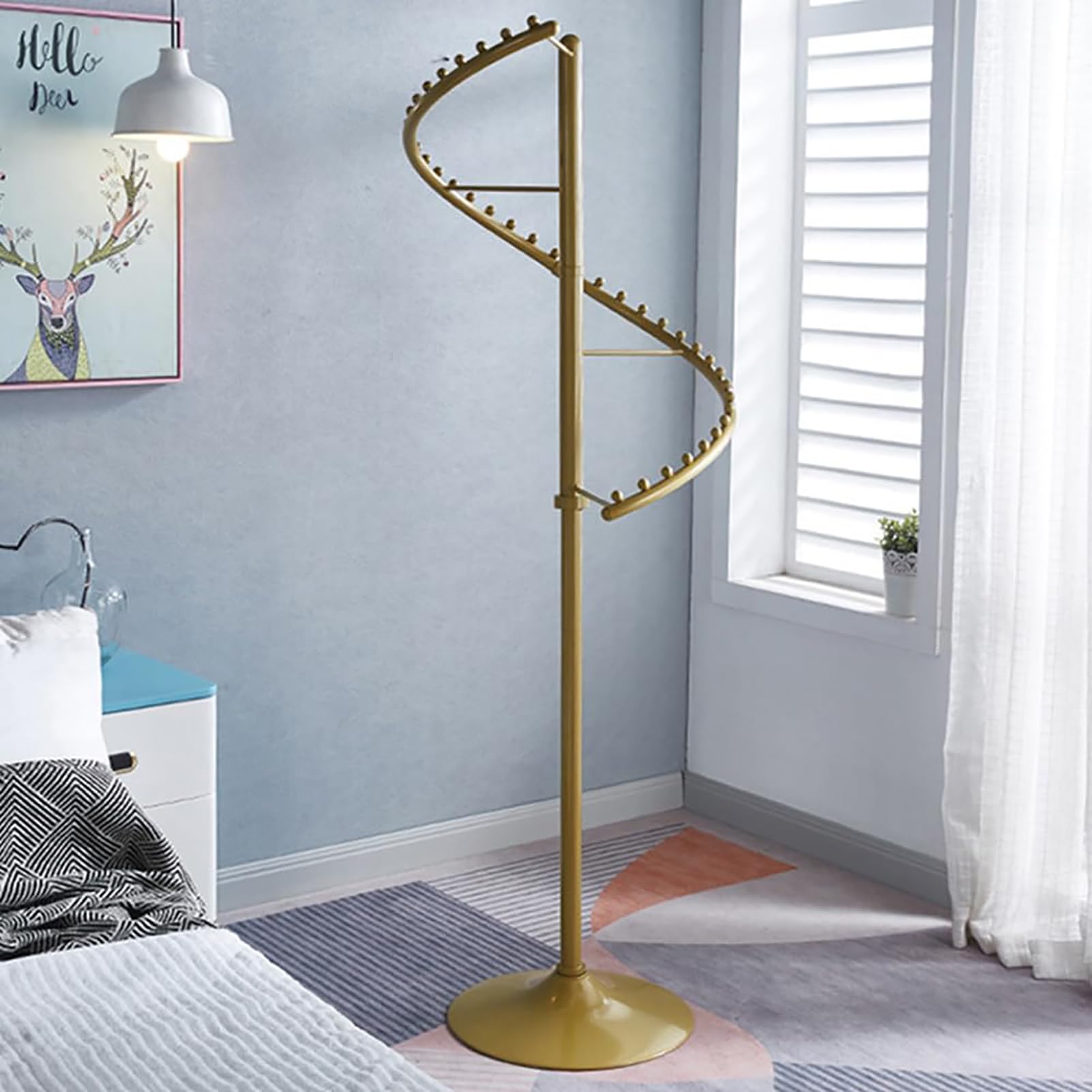WDWDW Spiral Rotating Clothes Hanger Scarf Holder Heavy Duty Garment Rack,Clothing Rack,For Bedrooms,Modern Freestanding,Ideal For Clothing Shops And Dormitories