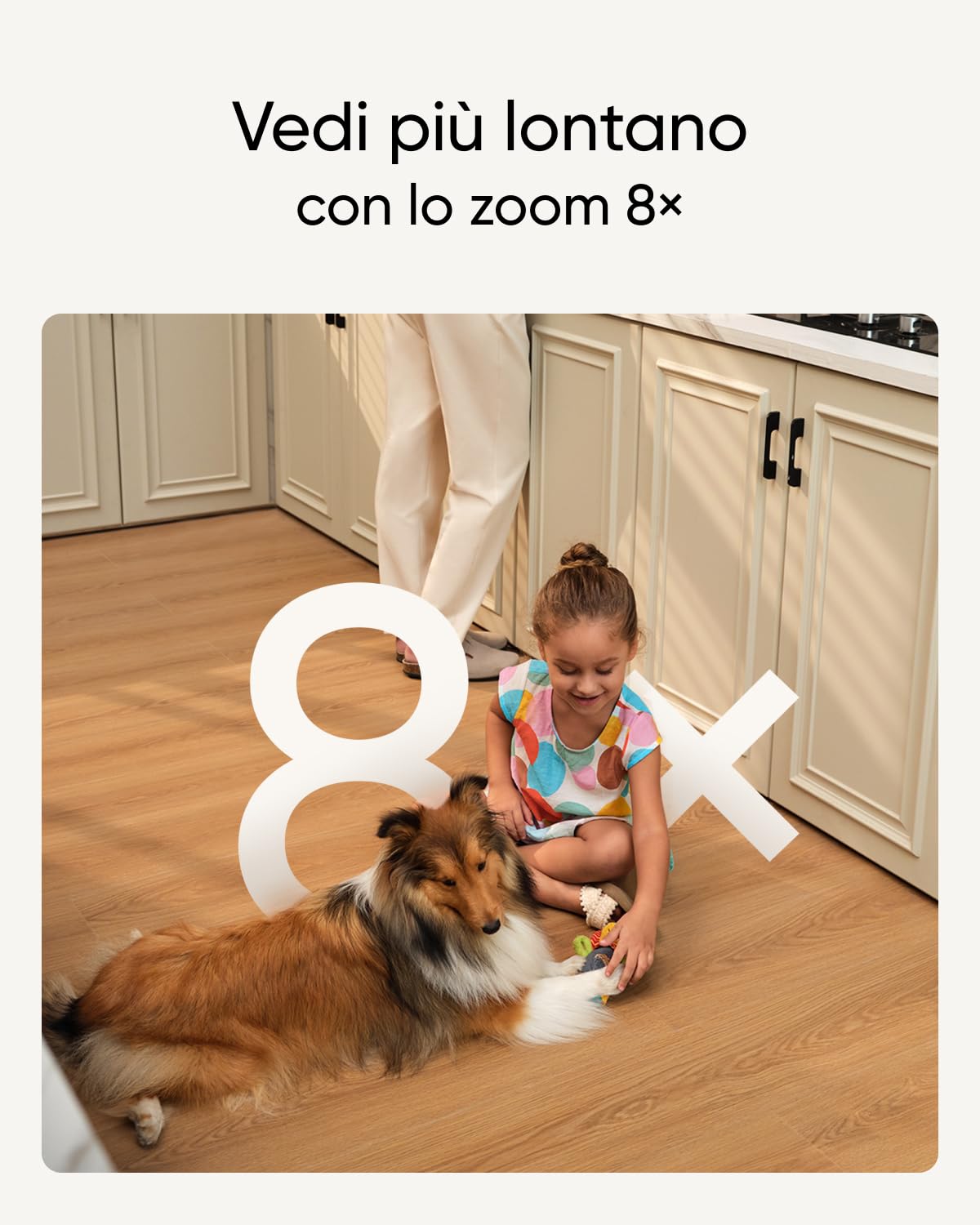 eufy Security Indoor Cam S350, telecamera con due obiettivi di sicurezza con risoluzione 4K UHD con zoom 8× e PTZ a 360°, ideale per baby monitor/telecamera per animali domestici/sicurezza domestica