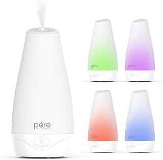 Pure Enrichment PureSpa Essential Oil Diffuser: Compact Ultrasonic Aromatherapy, 100ml Tank, 7-Hour Runtime, Mood Lights & Auto Shut-Off