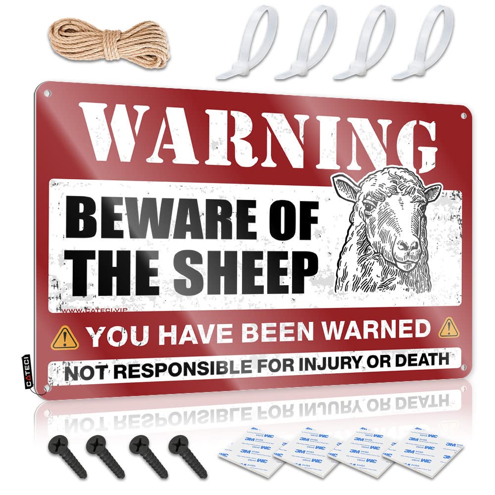 Funny Metal Signs Decor Beware Of Sheep Tin Sign Tin Metal Bar Signs Bar Rules Tin Metal Sign