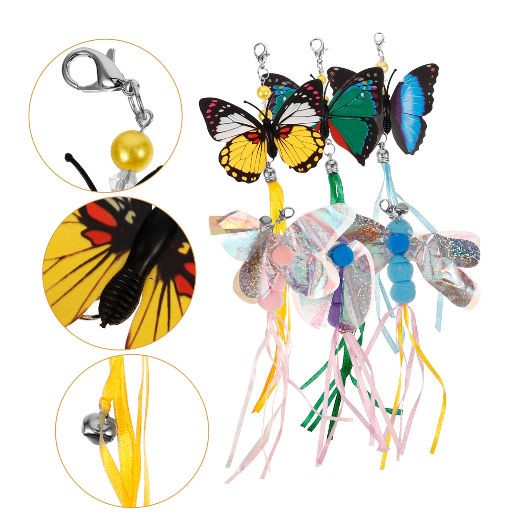 INOOMP 30pièces Accessoires De Remplacement pour De Chat Jouets Insectes Libellule Coccinelle Abeille Interactifs Et Ludiques pour Chats Et Chatons