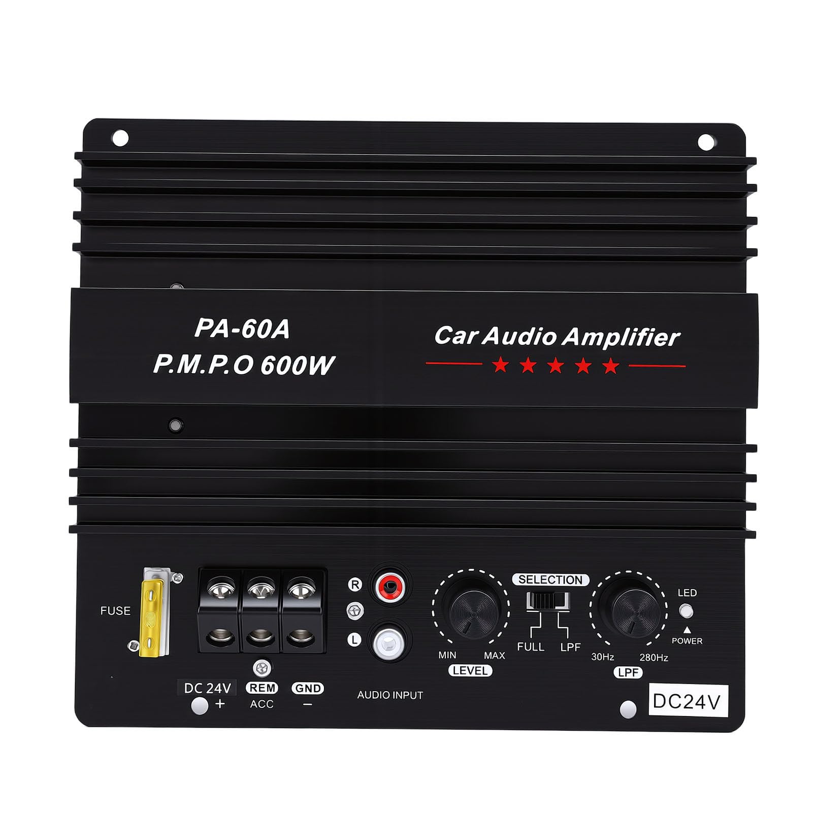 LICAEVEY 24V 600W Subwoofer Board Bass Module, High Power Mono Channel Car Audio Amplifier Board, Powerful Bass Car Sound Amplifier for Truck