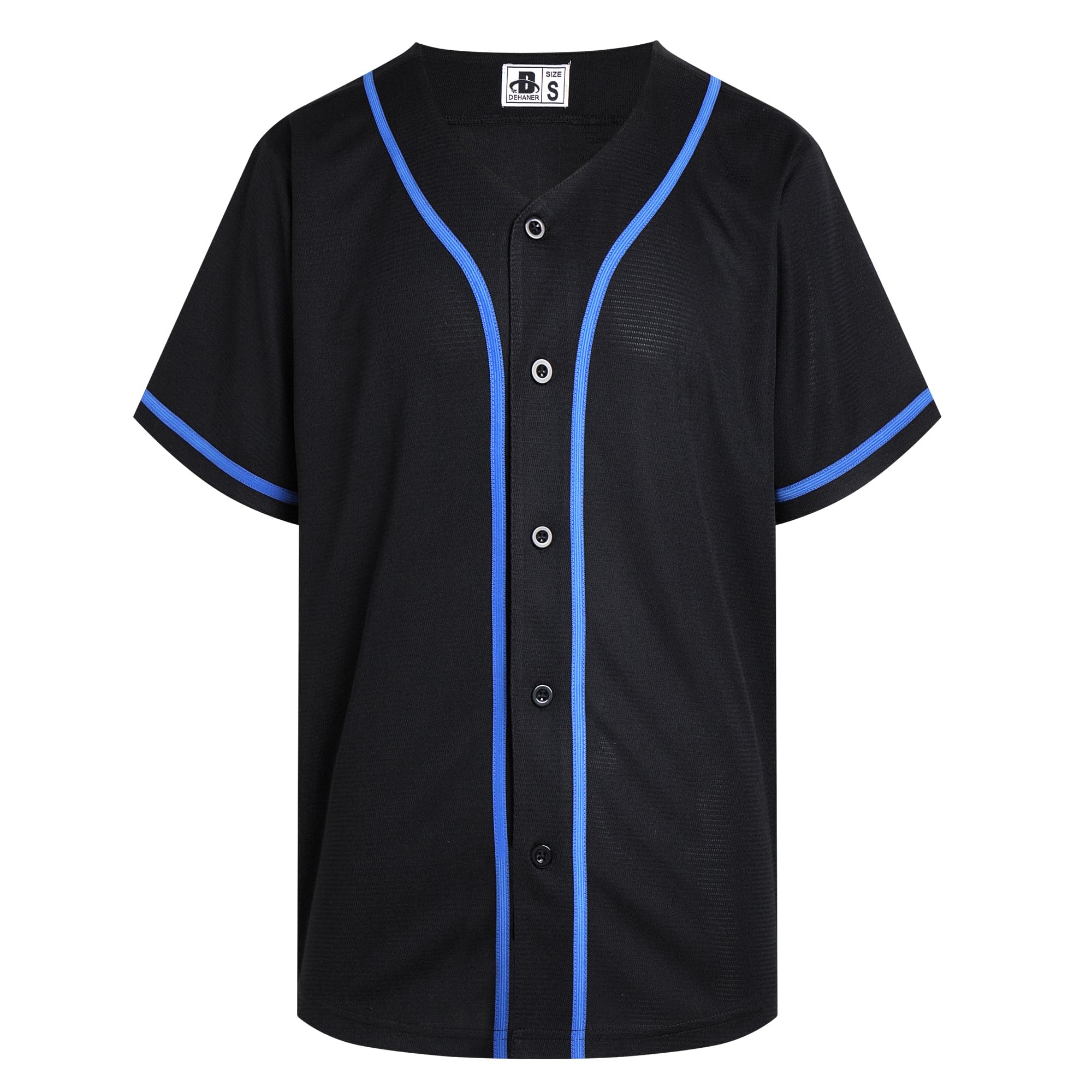 D DEHANERDEHANER Plain Blank Baseball Jerseys for Men Women Adult Hip Hop Hipster Button Down Shirts Sports Uniforms Outfits