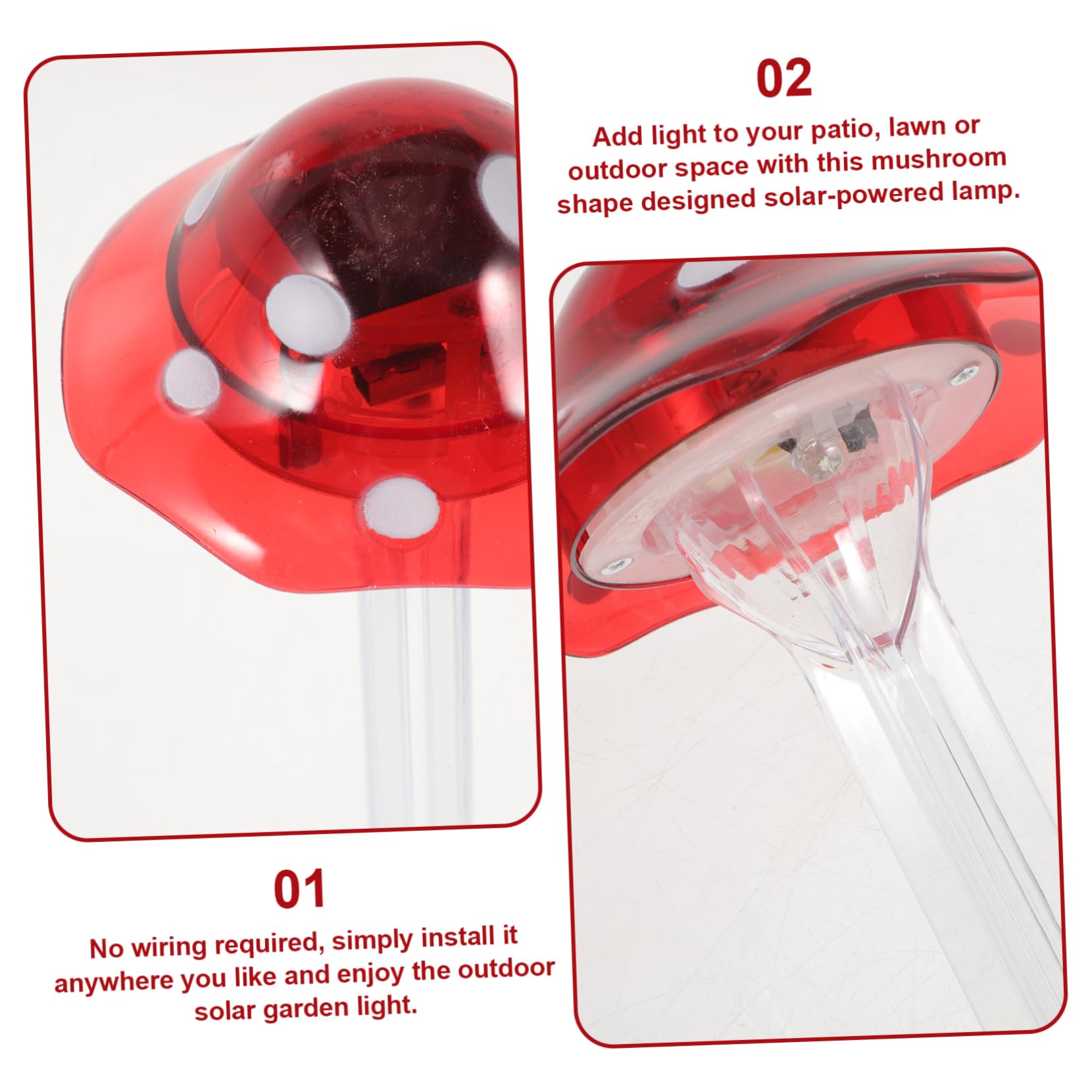 KALLORY 6Pcs Solar Powered Mushroom Lights Decorative Outdoor Garden Stake Lamps LED Solar Lights for Lawn Patio Backyard Elegant Garden Decor