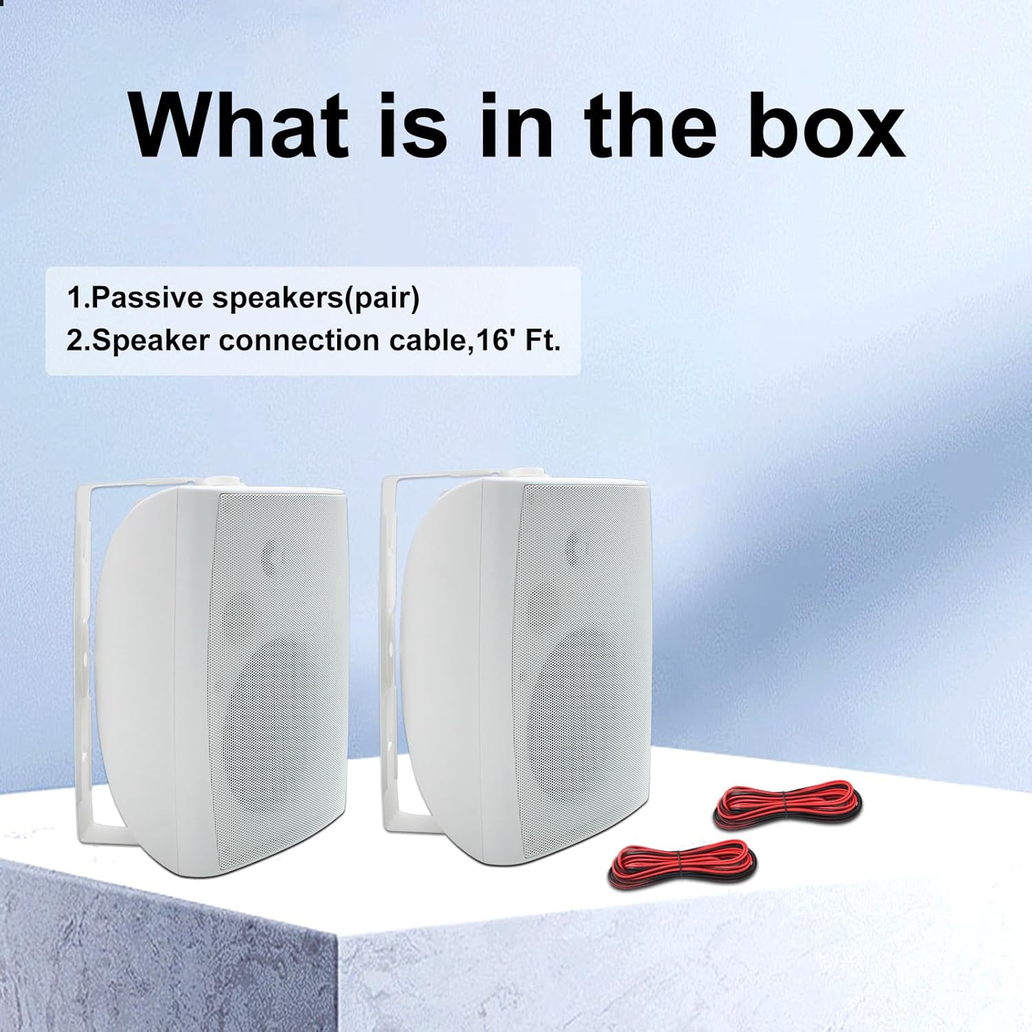 STUDIOFINIX 6.5 Inch 400W Outdoor Speakers Wired Waterproof Passive with Powerful Bass, Wall Mount Speakers for Patio Garden Poolside Home(Pair,White) - Image 8