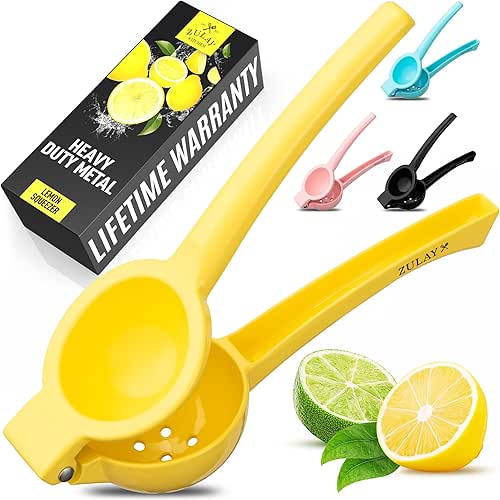 Zulay Kitchen Metal Lemon Squeezer - Handheld Lemon Juicer Squeezer