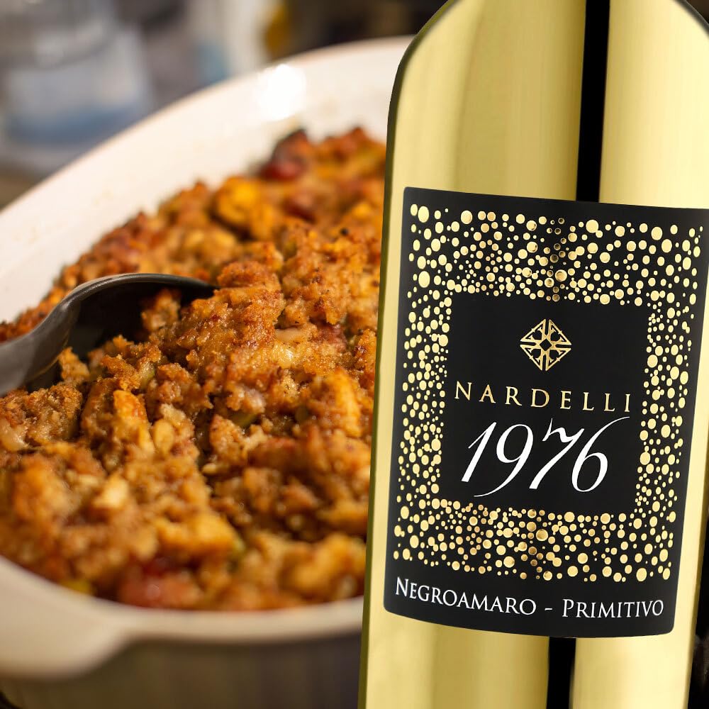Nardelli 1976 Gold Edition Negroamaro Primitivo, halbtrocken, sortenreines Weinpaket + VINOX Winecards (6x0,75l)