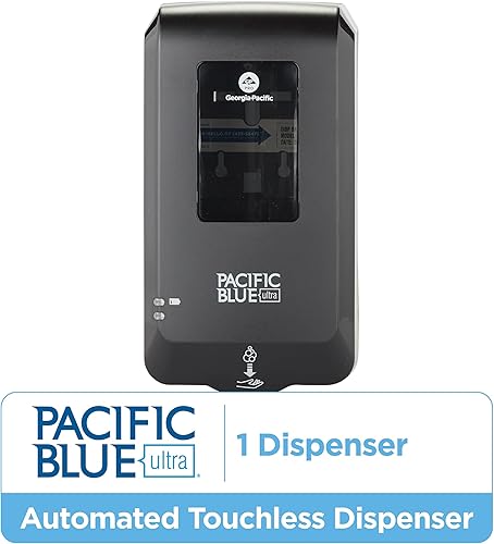 Miniatura 2 de Georgia-Pacific (53590) Dispensador de jabón ultra automatizado Pacific Blue, negro, montado en la pared, fácil de instalar y mantener, baterías