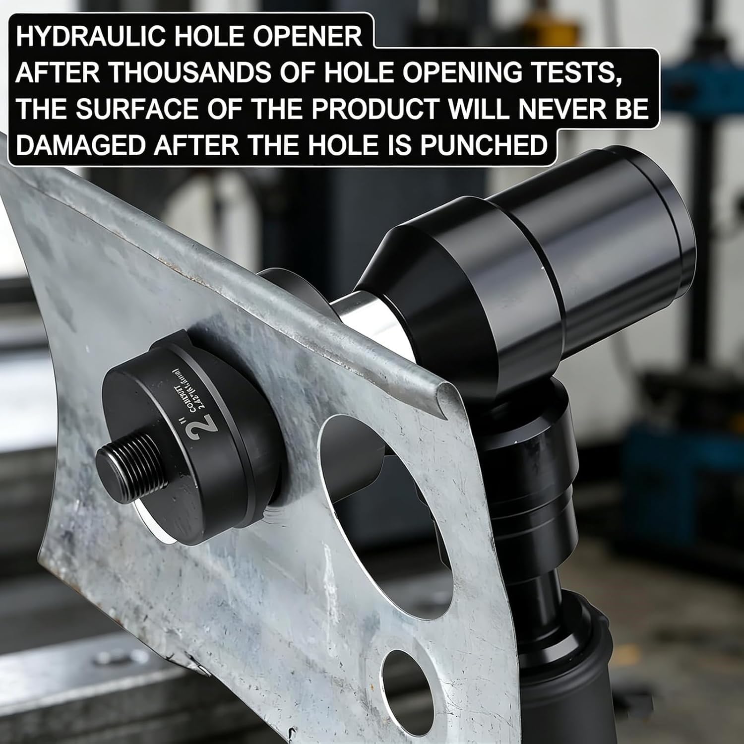 Elektrohydraulische Lochstanze, 80 Kn Tragbarer Metall Lochstanzer Mit 6 Matrizen, 22 Mm Hub Hydraulisches Stanzwerkzeug Mit Automatischer Druckentlastung Für Edelstahlbleche Bis 2 Mm Stärke
