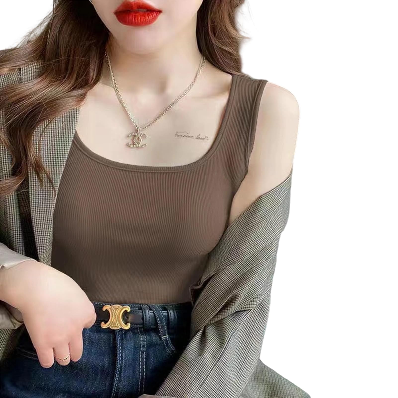 Amazon | [Harsever] タンクトップ レディース リブ 女性