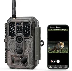 Meidase P200 WiFi Bluetooth Camera Trap, 48MP 1296P, Night Vision 30m, Motion Activation 0.1s, IP66 Waterproof, Mobile App Transmission, Outdoor Monitoring asin的图片
