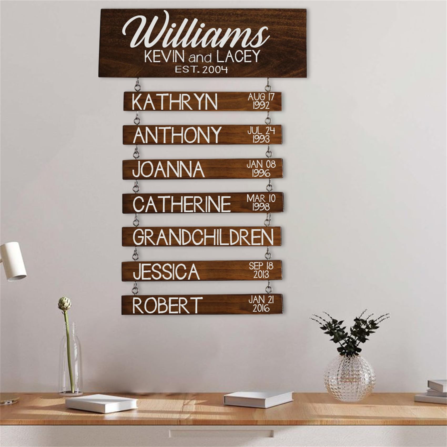 Personalized Wooden Sign, Custom Wooden Family Signs, Family Name Date