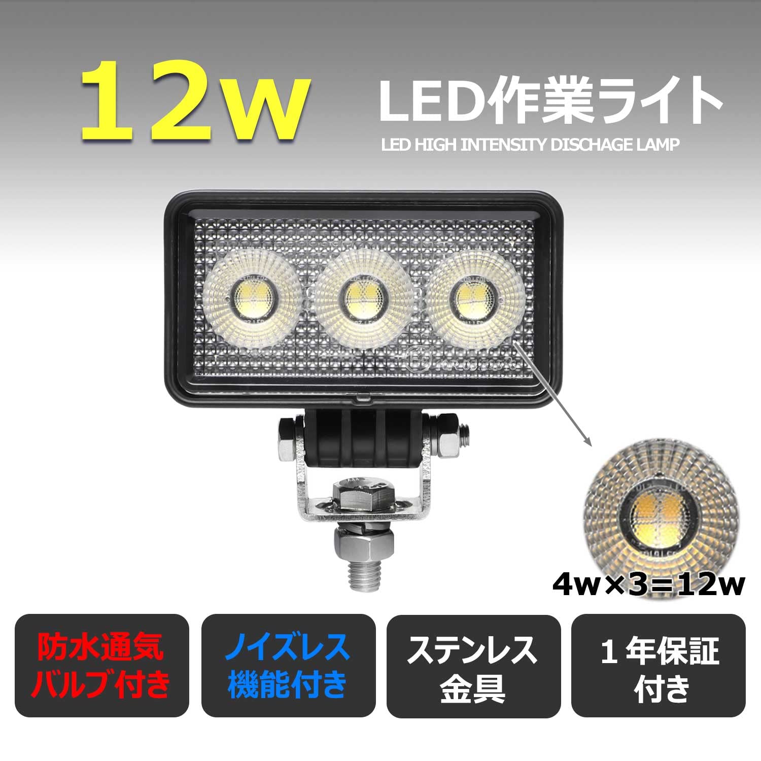 Amazon.co.jp: led作業灯12w 24v ワークライト led 投光器 led 屋外 