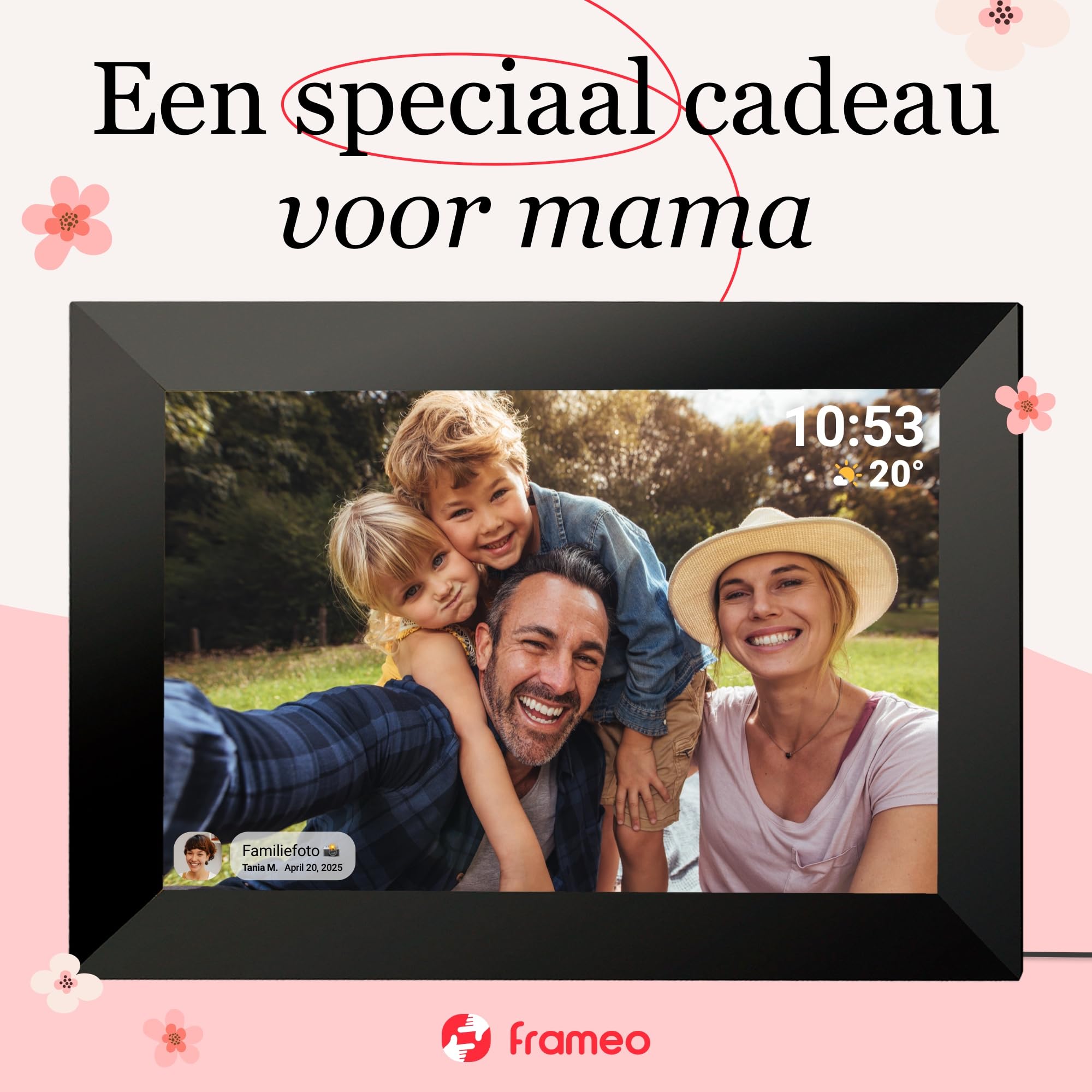Bestrip Digitaler Bilderrahmen FRAMEO WLAN 32GB 10,1 Zoll 1280x800 IPS LCD-Touchscreen Smart Cloud-Fotorahmen