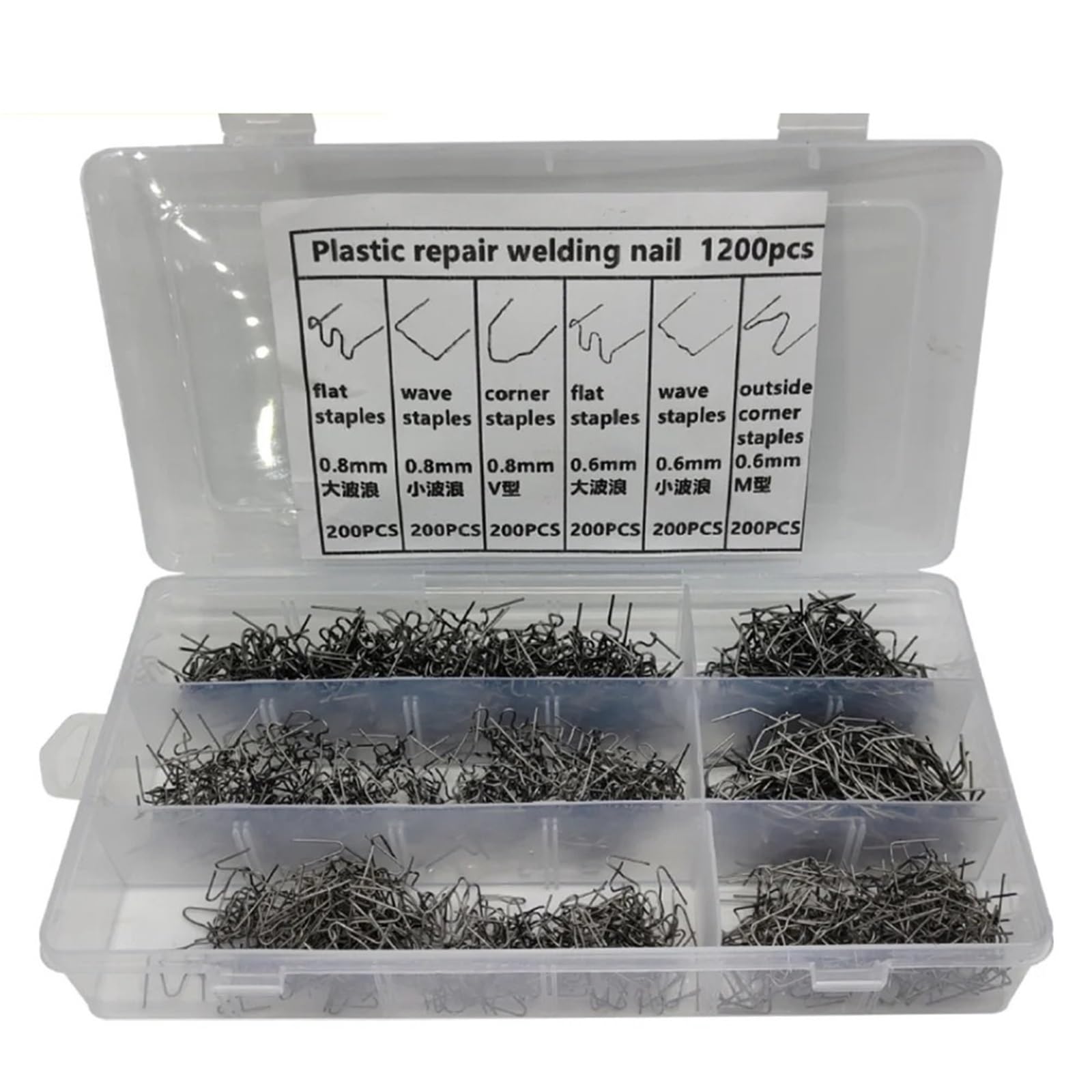 Kit di 600 punti metallici per saldatrice a caldo per paraurti e parafanghi, per saldare il(3000PCS With Box)