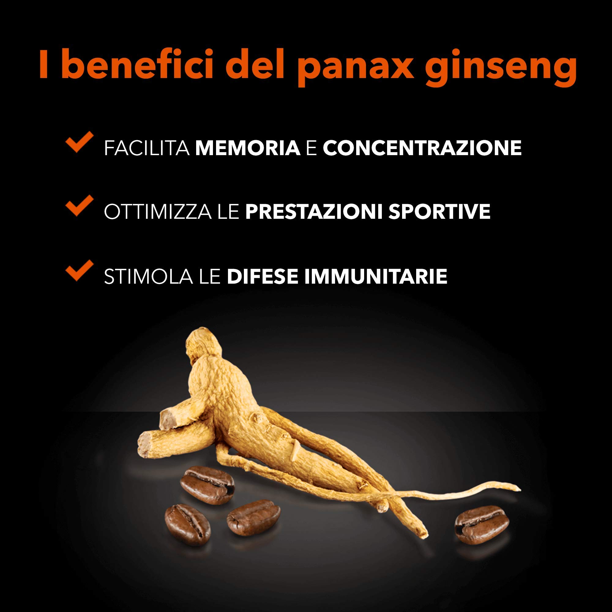 King Cup - 5 Confezioni da 10 Bustine Solubili di Ginseng Deca da Zuccherare, 50 Stick da 6 Gr di Ginseng Decaffeinato da Aggiungere a 60 Ml di Acqua Calda, Senza Glutine e Senza Lattosio