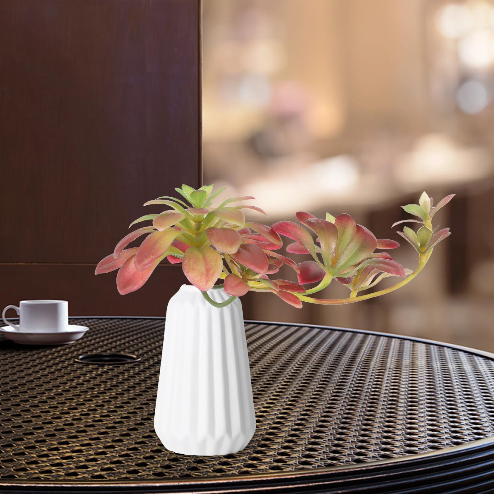 1pc Plante Artificielle en Rotin Succulente Décorative 27cm en Plastique à Plusieurs Niveaux Finition Soignée pour Décoration Murale et Arrangements Floraux