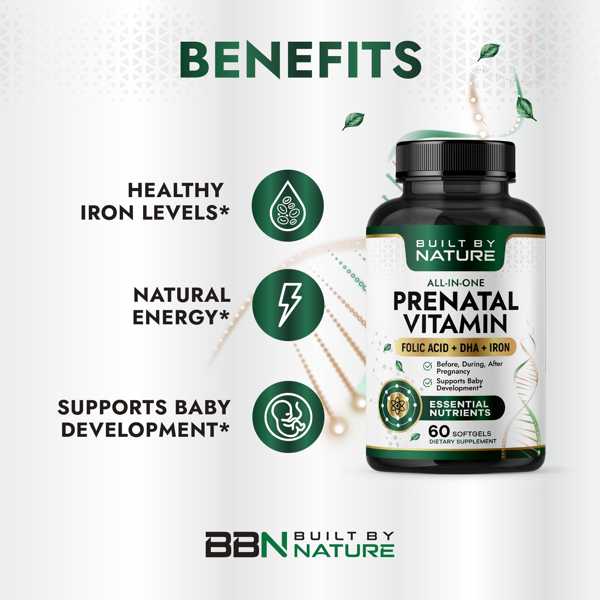 Built by Nature Prenatal Vitamins for Women, 60 Softgels — Amazon image 2