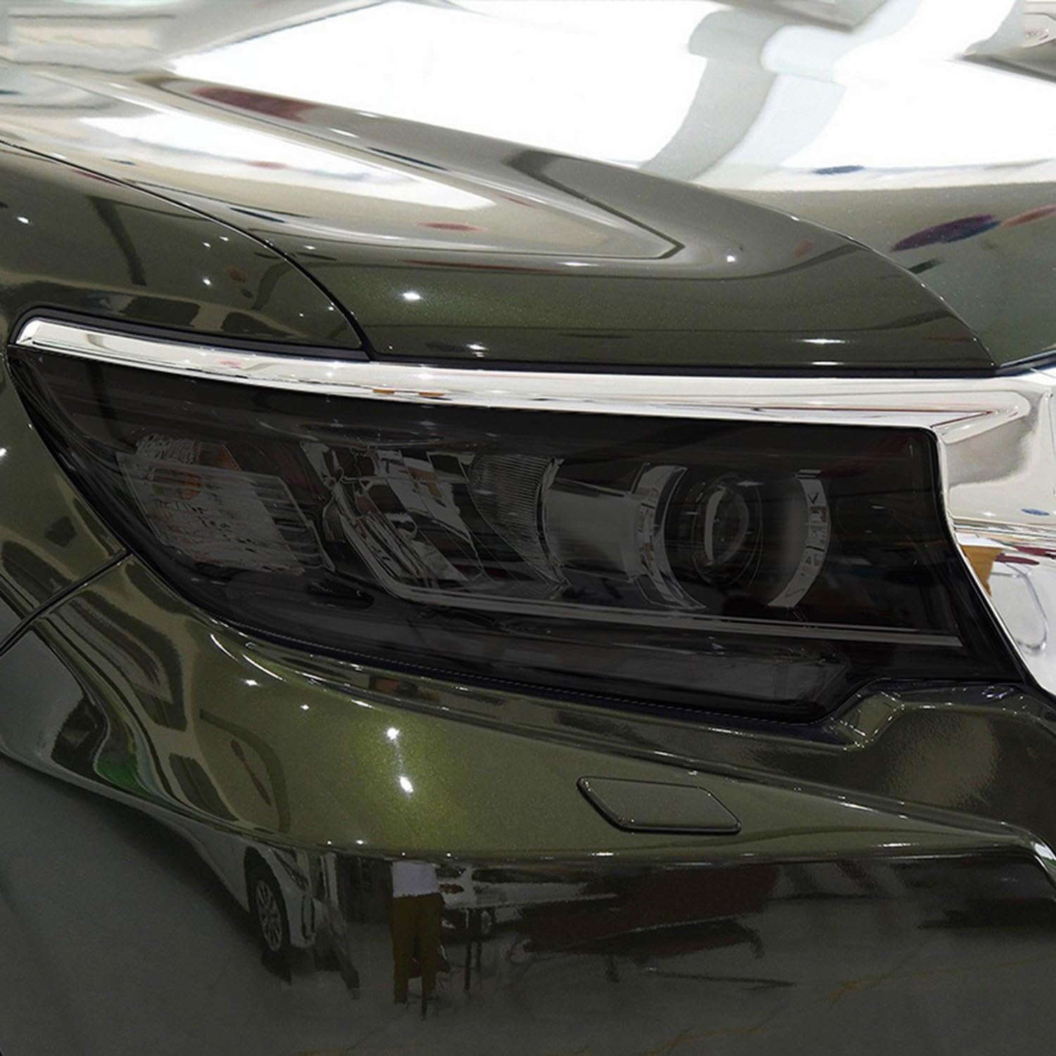 JCAKES Car Headlight Tint Black Protective Film Transparent TPU Sticker， for Toyota Land Cruiser Prado 150 2018 2019 2020 Accessories