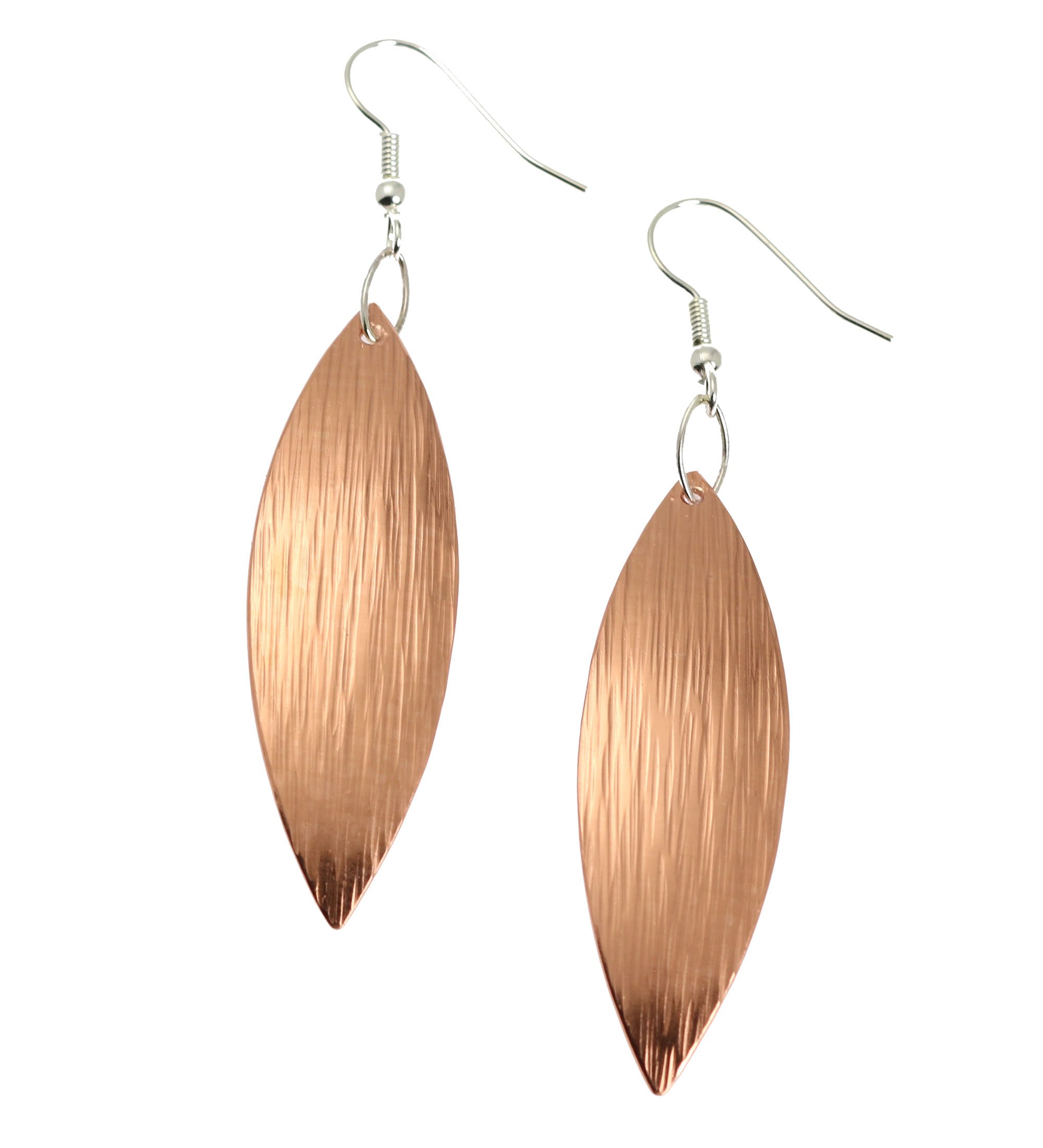 John S. BranaCopper Bark Leaf Drop Earrings - Handmade Copper Earrings - Jewelry Gifts for 7th Wedding Anniversary