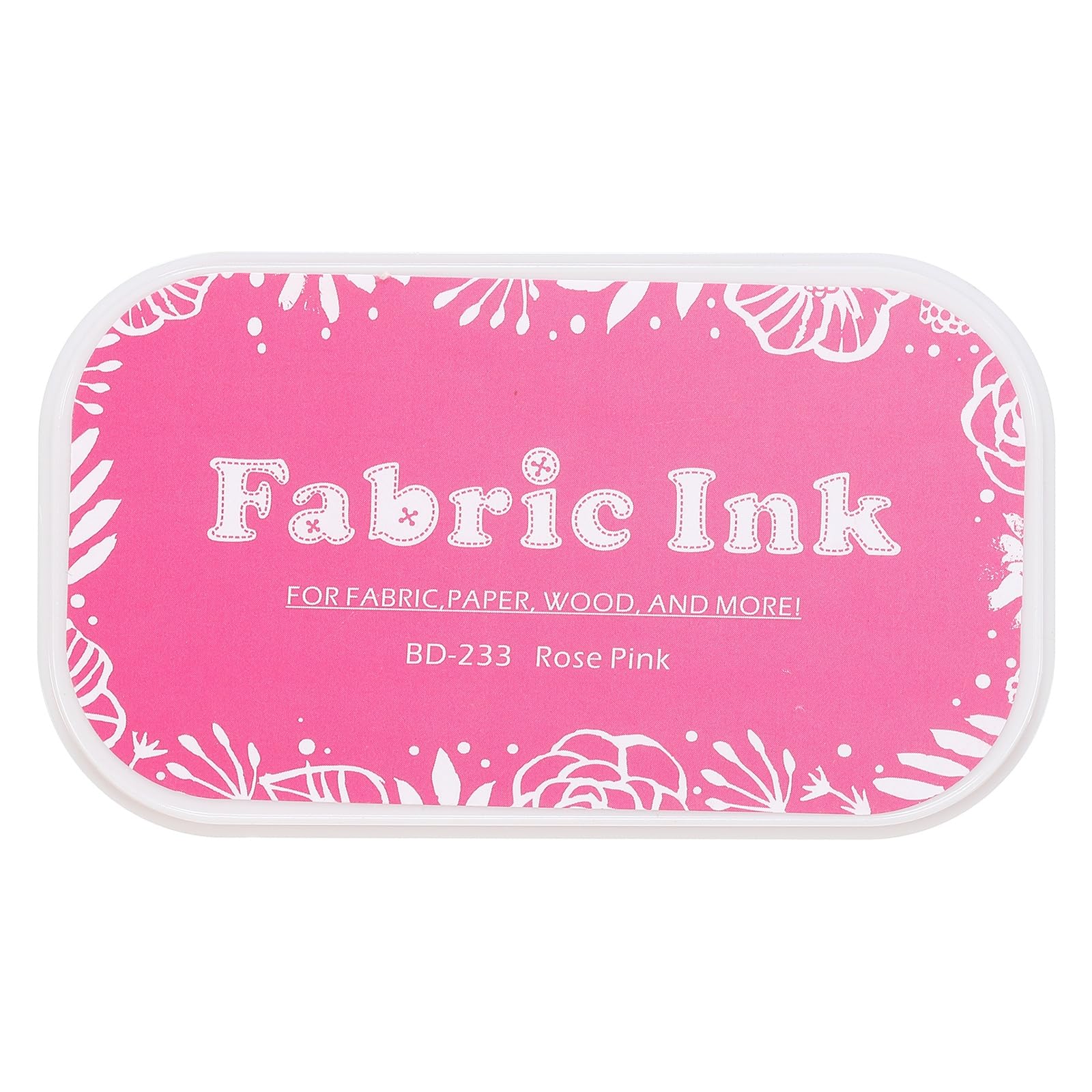 sourcing map Ink Pads for Stamps, 3.7x2.2 Inch Fabric Ink Pad for Cloth, Wood, Paper, Fingerprint, DIY Card Making, Rose Pink