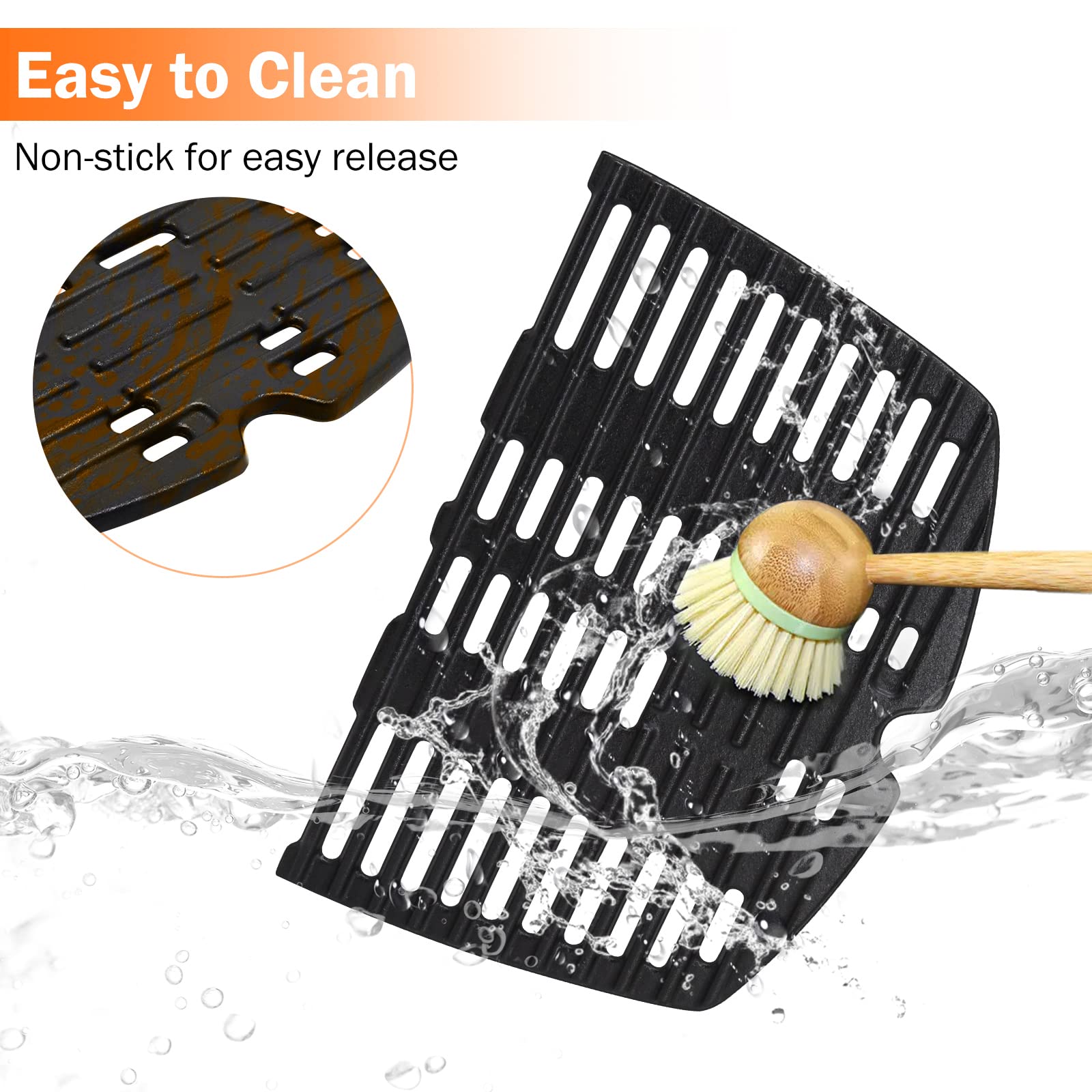 Kit De Réfection Pour Barbecue Weber SafBbcue - Grille Fonte Et Brûleur Inox - Compatible Q100, Q120, Q1000, Q1200, Baby Q - 43,2x32,3 Cm
