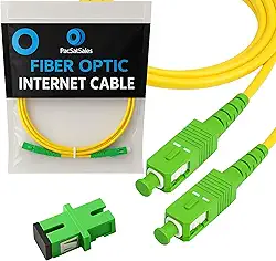 Cabo de Internet de Fibra Ótica 3M / 3 m SC/APC - Simplex - Cabo e conector de modo único - Cabo de fibra de substituição para Internet ou extensão óptica para redes residenciais