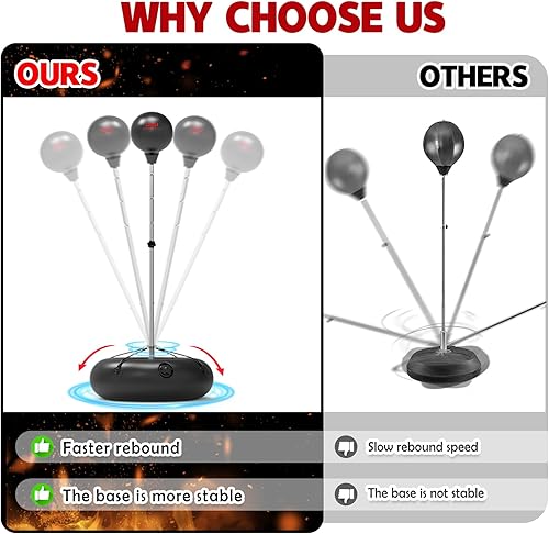 Miniatura 3 de Saco de boxeo con soporte para adultos y adolescentes, altura ajustable, bolsas de velocidad para boxeo con bomba de mano y 4 cordones elásticos,