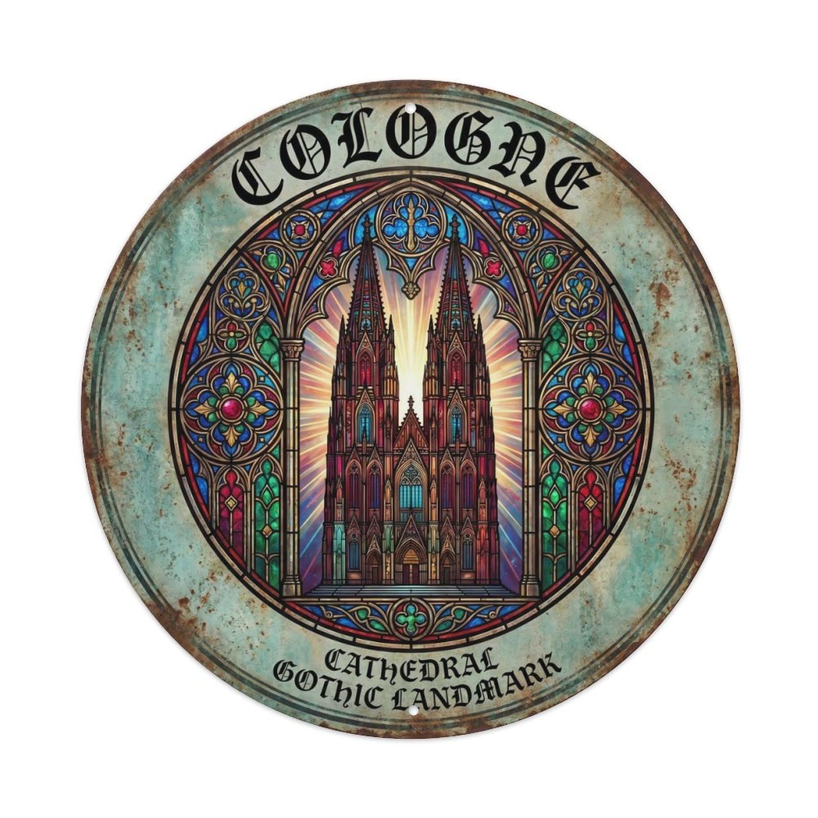 Vintage Travel Cathedral Cologne Gothic Metal Tin Sign