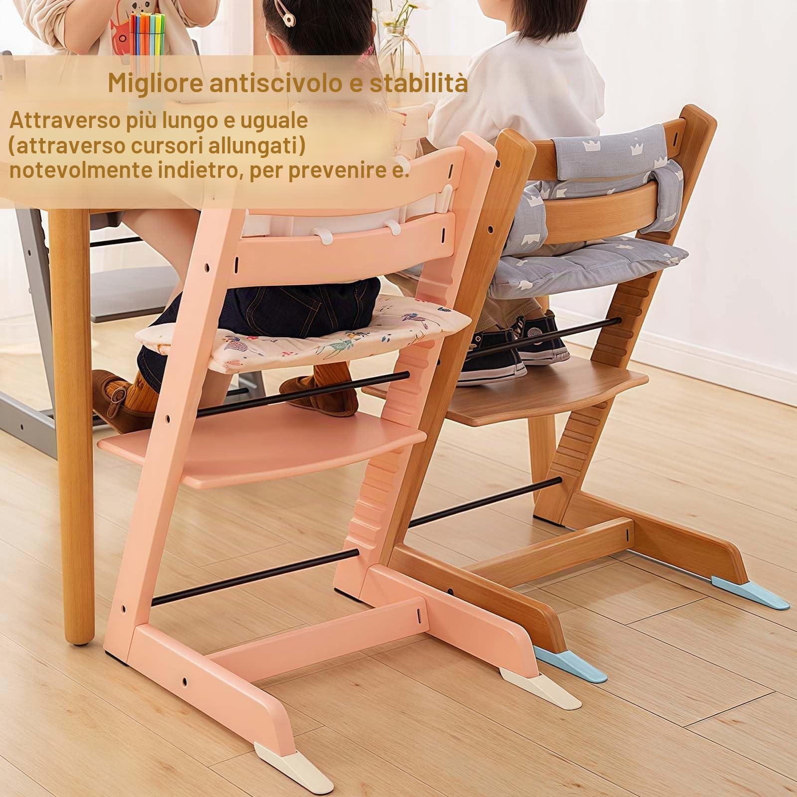 KLINNA Set of 2 Advanced Sliders for Stokke Tripp Trapp High Chair | Accessories such as Tilt Protection and Foot Protection