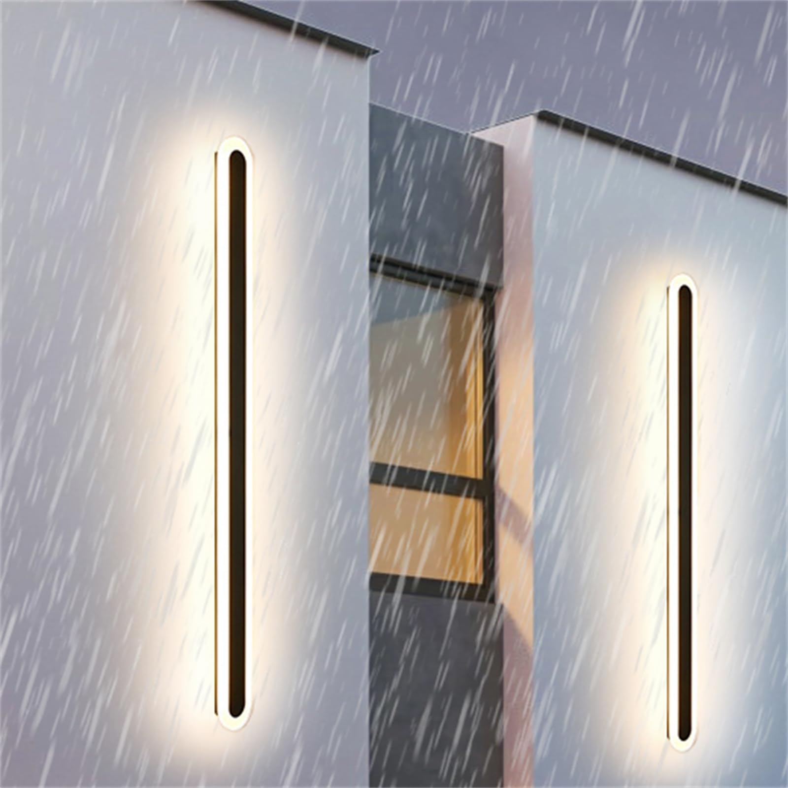 HELCEKOU Modern Outdoor LED Wall Lamp - IP65 Waterproof Sconce Light for Patio, Porch, Garage, Indoor Use 60cm 36W Acrylic & Aluminum Fixture (White Light)