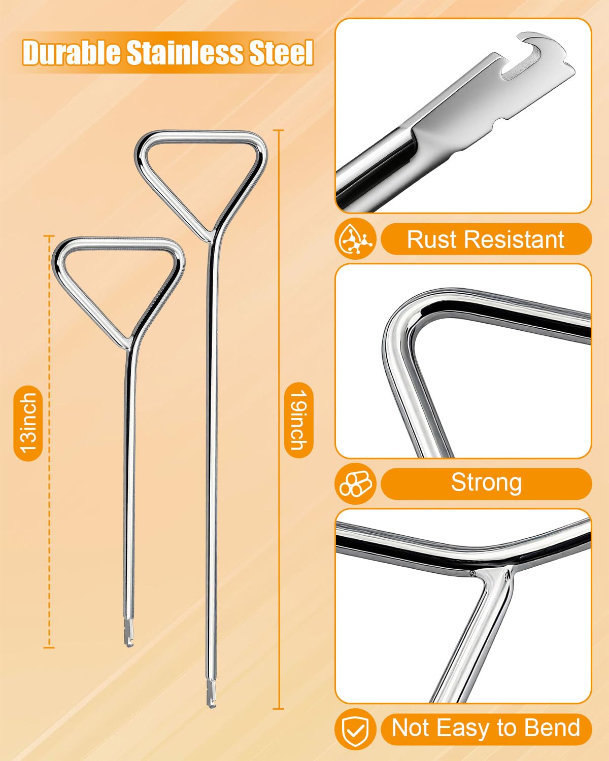 Juego de herramientas de extracción de resorte de 13 y 19 pulgadas para motos de nieve, motos de cross y motocicletas, extractor de resorte con mango de bucle completo