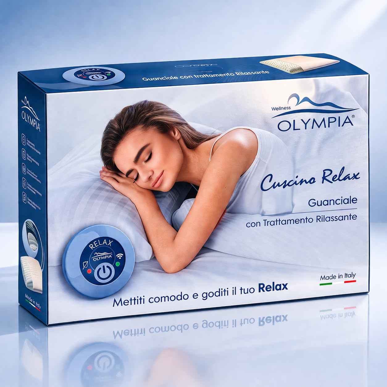 OLYMPIA Cuscino Relax MediaWorld Dispositivo Sanitario Magnetoterapia Alta Frequenza Cuscino Terapeutico Testa Cervicale Collo Terapia Antinfiammatoria Rilassante Federa Argento Antibatterica