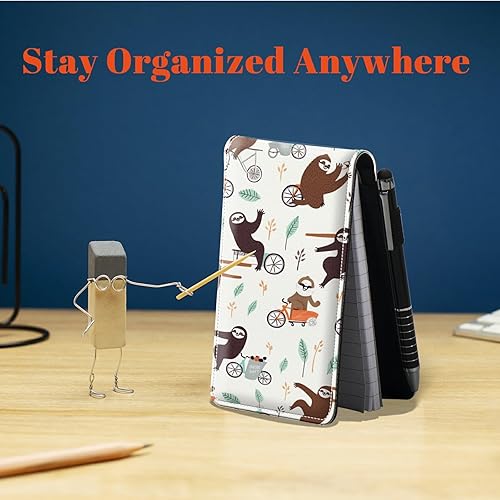 Miniatura 130 de Juego de 4 soportes para bloc de notas de tamaño de bolsillo, de piel sintética, mini bloc de notas con 2 bloc de notas pequeños y lápiz capacitivo