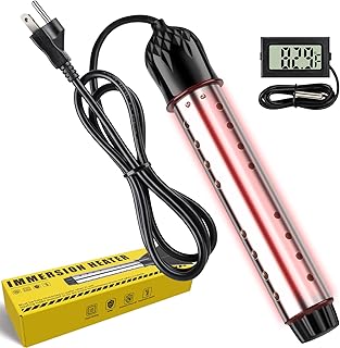 Portable Water Heater, 2000W Immersion Pool Heater, Bucket Electric Water Heater, New Upgraded Magnesium Oxide Heat Pipes, Fast Heating, with Digital Thermometer, Suitable for Bathtubs and Small Pools