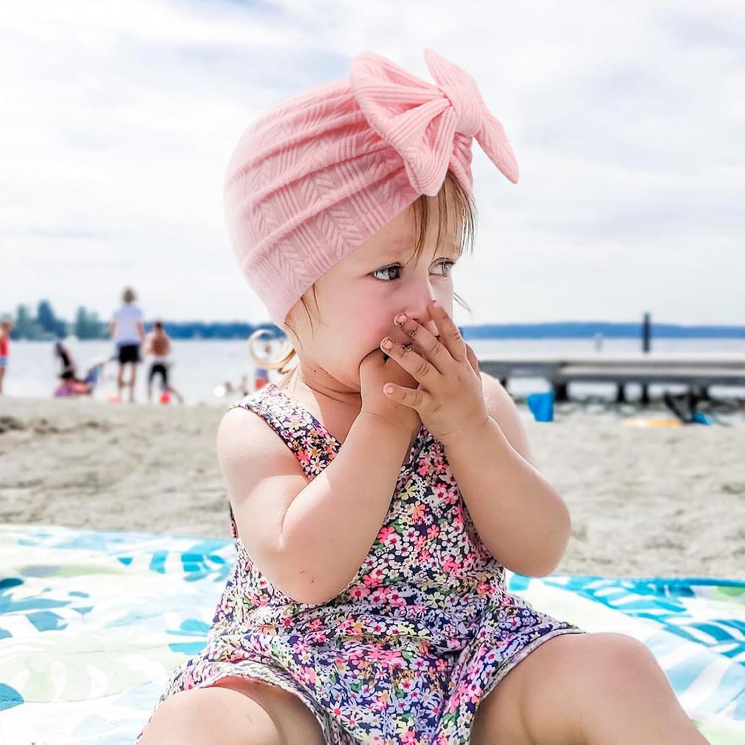 Newborn Baby Girl Hats with Bow Toddler Infant Beanie Cap Newborn Hospital Hats for Baby Girl Kid 0-12 Months - Image 5