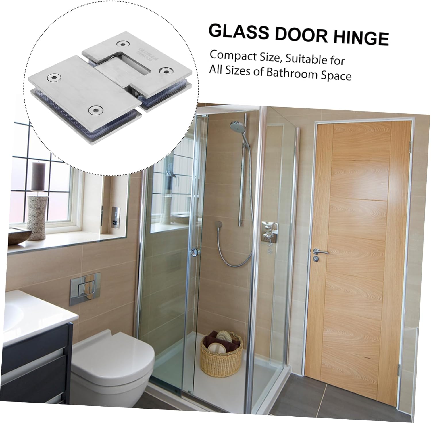 Uonlytech Stainless Steel Glass Shower Door Hinge Hinged Shower Door Accessory Easy Install Modern Finish